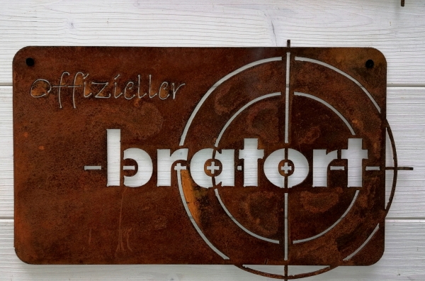 Rostschild "offizieller Bratort" (Gartendeko)