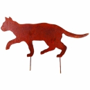 Motivstecker "Schleichkatze" aus Edelrost (Gartendeko)