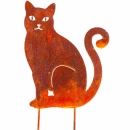 Motivstecker "Katze Keckky" aus Edelrost (Gartendeko)